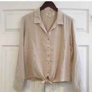 CLOTH & STONE Tie Front Top S NWOT